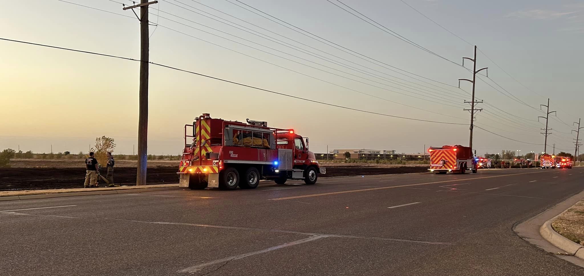 Liberal Firefighters Respond to Grass Fire Tuesday Evening